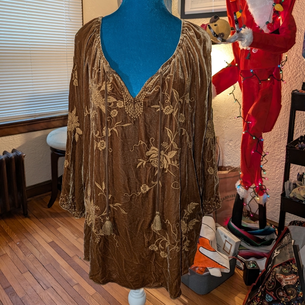 Golden Velvet Johnny Was Blouse